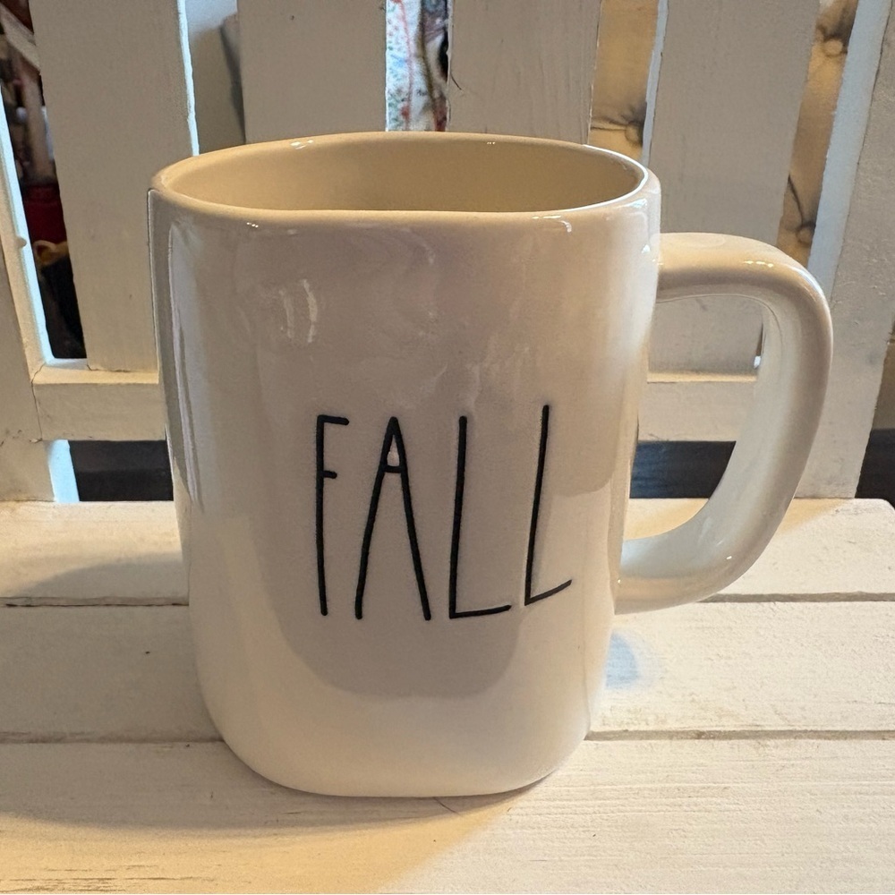 Rae Dunn Cream Mug with 'FALL' Text